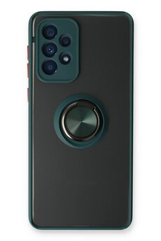 CepteToptan Samsung Galaxy A73 5G Kılıf Montreal Yüzüklü Silikon Kapak - Yeşil - DROPX1305-5790