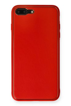 CepteToptan iPhone 7 Plus Kılıf Coco Deri Silikon Kapak - Kırmızı - DROPX7339-1670