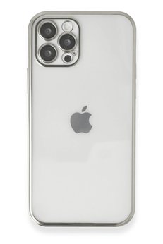 CepteToptan iPhone 12 Pro Max Kılıf Lensli Silikon - Gümüş - DROPX3236-2870