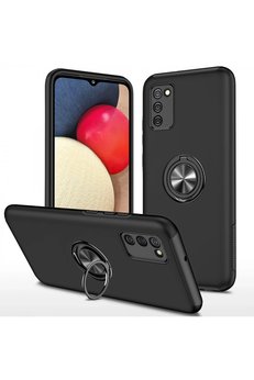CepteToptan Samsung Galaxy A02S Kılıf Elit Yüzüklü Kapak - Siyah - DROPX9246-5261