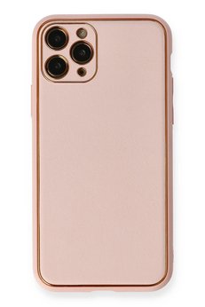 CepteToptan iPhone 11 Pro Max Kılıf Coco Deri Silikon Kapak - Pembe - DROPX2646-8362