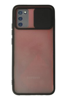 CepteToptan Samsung Galaxy A02S Kılıf Palm Buzlu Kamera Sürgülü Silikon - Siyah - DROPX8847-2954