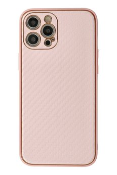 CepteToptan iPhone 12 Pro Max Kılıf Coco Karbon Silikon - Pembe - DROPX1570-2178