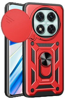 CepteToptan Xiaomi Redmi Note 14 Pro 5G Kılıf Pars Lens Yüzüklü Silikon - Kırmızı - DROPX7487-6455