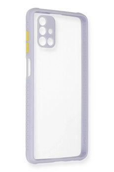 CepteToptan Samsung Galaxy M51 Kılıf Miami Şeffaf Silikon - Lila - DROPX9686-6793