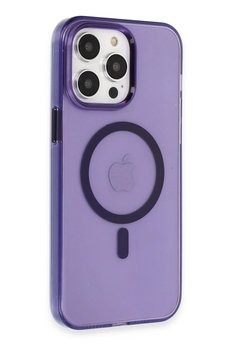 CepteToptan iPhone 14 Pro Kılıf Tron Şeffaf Magsafe Kapak - Derin Mor - DROPX7178-9076