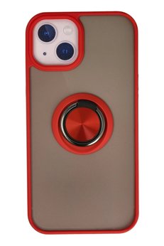 CepteToptan iPhone 13 Kılıf Montreal Yüzüklü Silikon Kapak - Kırmızı - DROPX7217-9041