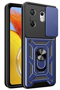 CepteToptan İnfinix Zero 30 4G Kılıf Pars Lens Yüzüklü Silikon - Lacivert - DROPX4383-6725