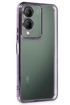 CepteToptan Vivo Y17S Kılıf Lensli Silikon - Mor - DROPX9960-4419