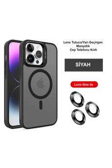 CepteToptan iPhone 14 Pro Kılıf Flet Lens Magsafe Kapak - Siyah - DROPX7123-1595