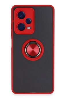 CepteToptan Xiaomi Redmi Note 12 5G Kılıf Montreal Yüzüklü Silikon Kapak - Kırmızı - DROPX7266-5972
