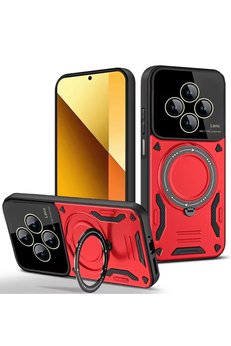 CepteToptan Xiaomi Redmi 14C Kılıf Joy Lens Standlı Kapak - Kırmızı - DROPX1369-6718