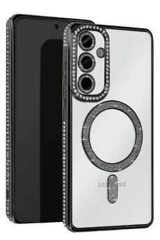 CepteToptan Samsung Galaxy S25 Edge Joke Simli Magneticsafe Kılıf - Siyah - DROPX7208-3035