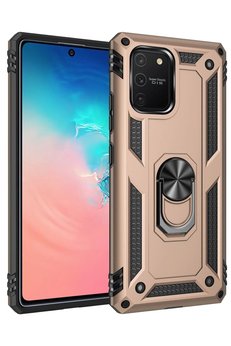 CepteToptan Samsung Galaxy A91 / S10 Lite Kılıf Sofya Yüzüklü Silikon Kapak - Gold - DROPX3077-7410