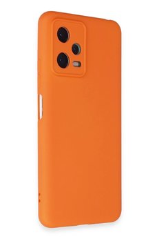 CepteToptan Xiaomi Redmi Note 12 5G Kılıf Nano içi Kadife Silikon - Turuncu - DROPX5101-1226