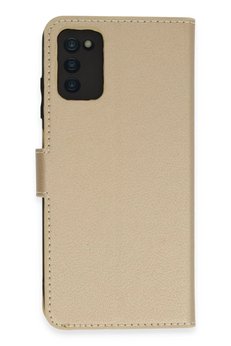 CepteToptan Samsung Galaxy A03S Kılıf Trend S Plus Kapaklı Kılıf - Gold - DROPX2270-1410