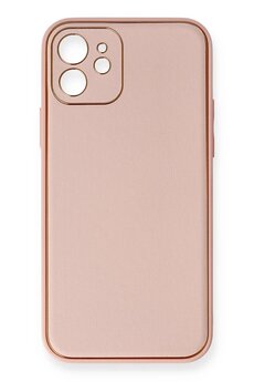 CepteToptan iPhone 12 Kılıf Coco Deri Silikon Kapak - Pembe - DROPX3419-9522