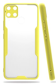 CepteToptan Realme C15 Kılıf Platin Silikon - Sarı - DROPX5181-5504