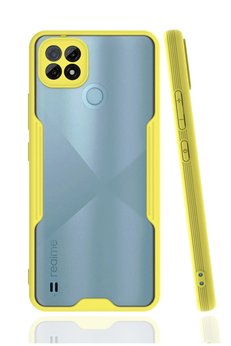 CepteToptan Realme C21 Kılıf Platin Silikon - Sarı - DROPX7398-9785