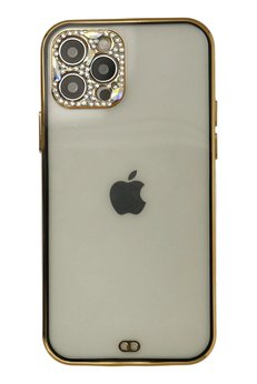 CepteToptan iPhone 12 Pro Max Kılıf Liva Taşlı Silikon - Siyah - DROPX2141-5556