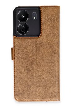 CepteToptan Xiaomi Redmi 13C Kılıf Trend S Plus Kapaklı Kılıf - Taba - DROPX2015-3439