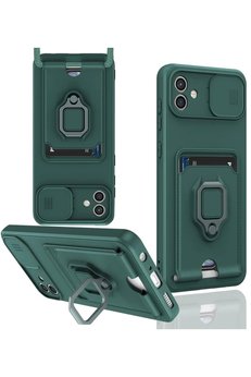CepteToptan Samsung Galaxy A06 Kılıf Zuma Kartvizitli Yüzüklü Silikon - Yeşil - DROPX6915-4703