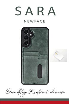 CepteToptan Samsung Galaxy A35 5G Kılıf Sara Kartvizitli Deri Kılıf - Lacivert - DROPX5207-4871