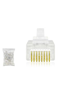Evimdeyokyok Cat5 Konnektör Ez Rj45 Delikli 100Lü Paket Şeffaf Hdx5062