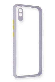 CepteToptan Xiaomi Redmi 9A Kılıf Miami Şeffaf Silikon - Lila - DROPX5881-8564