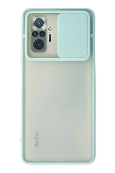 CepteToptan Xiaomi Redmi Note 10 Pro Kılıf Palm Buzlu Kamera Sürgülü Silikon - Turkuaz - DROPX9152-9255