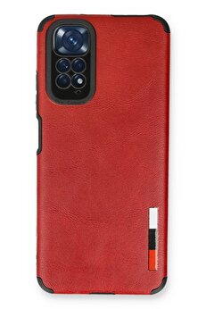 CepteToptan Xiaomi Redmi Note 11 Kılıf Loop Deri Silikon - Kırmızı - DROPX4104-6437