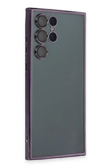 CepteToptan Samsung Galaxy S22 Ultra Kılıf Lensli Silikon - Mor - DROPX6901-8000
