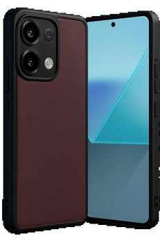 CepteToptan Xiaomi Redmi Note 13 Pro 5G Kılıf Aras Deri Kapak - Bordo - DROPX3043-7219