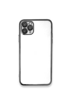 CepteToptan iPhone 11 Pro Max Kılıf Lensli Silikon - Gümüş - DROPX8033-1495