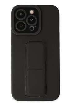 CepteToptan iPhone 14 Pro Kılıf Mega Standlı Silikon - Siyah - DROPX2076-5407