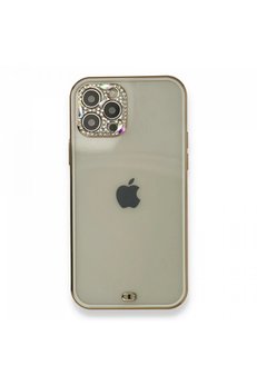 CepteToptan iPhone 12 Pro Kılıf Liva Taşlı Silikon - Beyaz - DROPX2222-6319