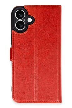 CepteToptan iPhone 16 Plus Kılıf Trend S Plus Kapaklı Kılıf - Kırmızı - DROPX1328-1323