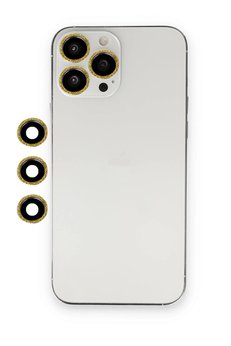 CepteToptan iPhone 13 Pro Max Shine Kamera Lens - Gold - DROPX9917-1255
