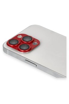 CepteToptan iPhone 13 Pro Max Pers Alüminyum Kamera Lens - Kırmızı - DROPX3089-1911