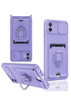 CepteToptan Samsung Galaxy A05 Kılıf Zuma Kartvizitli Yüzüklü Silikon - Lila - DROPX2311-5291