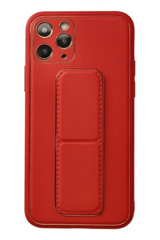 CepteToptan iPhone 11 Pro Kılıf Coco Deri Standlı Kapak - Kırmızı - DROPX2005-4893