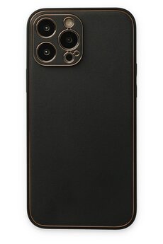 CepteToptan iPhone 14 Pro Kılıf Coco Deri Silikon Kapak - Siyah - DROPX1238-5761