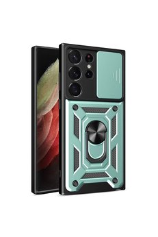 CepteToptan Samsung Galaxy S23 Ultra Kılıf Pars Lens Yüzüklü Silikon - Yeşil - DROPX1852-4913