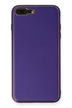 CepteToptan iPhone 7 Plus Kılıf Coco Deri Silikon Kapak - Mor - DROPX5045-3972