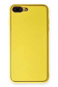 CepteToptan iPhone 7 Plus Kılıf Coco Deri Silikon Kapak - Sarı - DROPX6995-1393