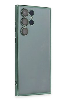 CepteToptan Samsung Galaxy S22 Ultra Kılıf Lensli Silikon - Yeşil - DROPX8970-1221
