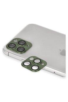 CepteToptan iPhone 11 Pro Max Uyumlu Pers Alüminyum Kamera Lens - Yeşil - DROPX9413-2558