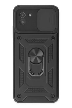 CepteToptan Samsung Galaxy A03 Kılıf Pars Lens Yüzüklü Silikon - Siyah - DROPX4097-1294