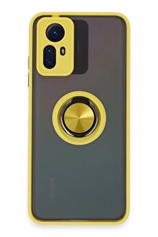 MertUS Newface Xiaomi Redmi Note 12S Kılıf Montreal Yüzüklü Silikon Kapak - Sarı