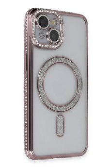 CepteToptan iPhone 14 Kılıf Joke Simli Magneticsafe Kılıf - Pembe - DROPX5300-3138